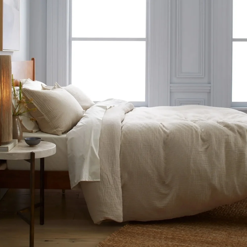 NWT! Quince Organic Cotton Airy Gauze Dune Duvet Cover! Twin (457)
